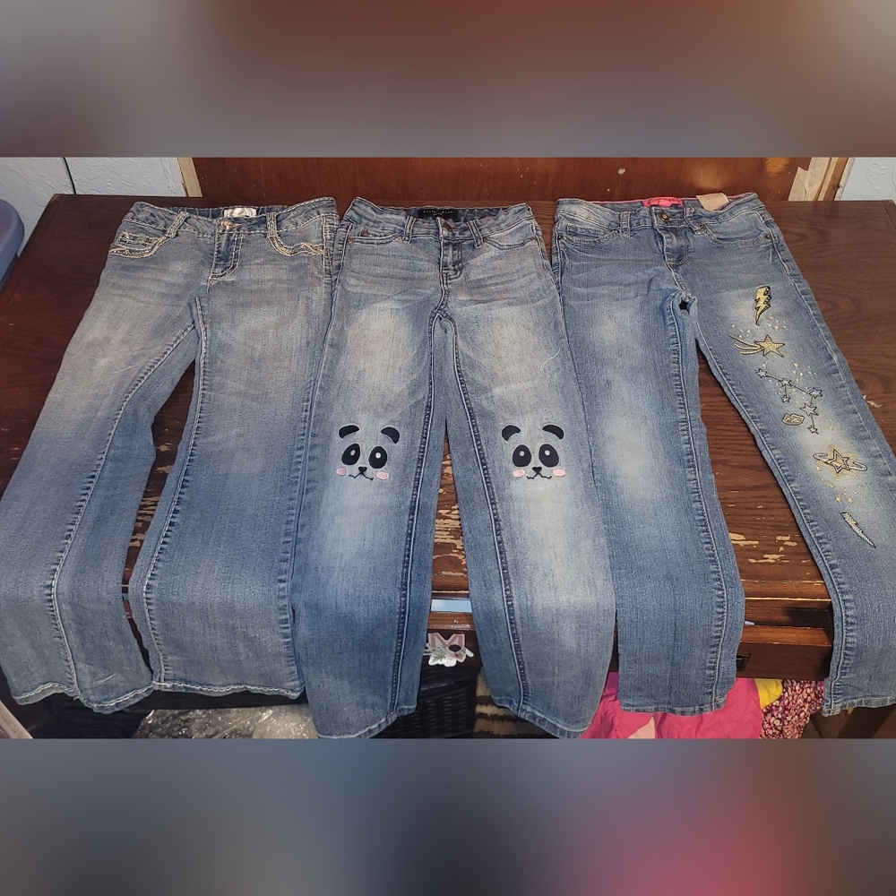Girl's Size 8 Denim Jean Bundle - 3 Pairs! Betsey Johnson, Celebrity Pink, Xhila